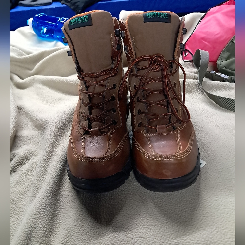 Hytest safety leather work boots